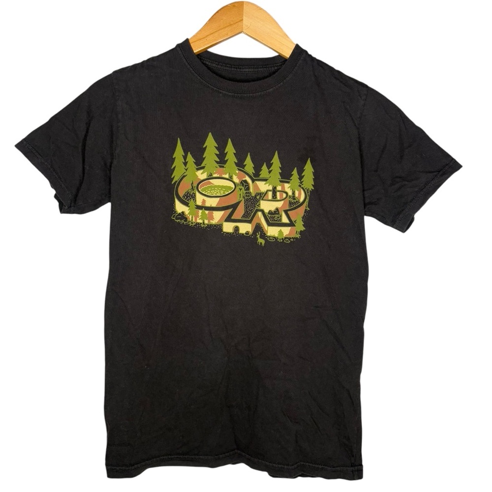 Outdoor Research tshirt camo Black Green Short Sleeve Tee Mens size small